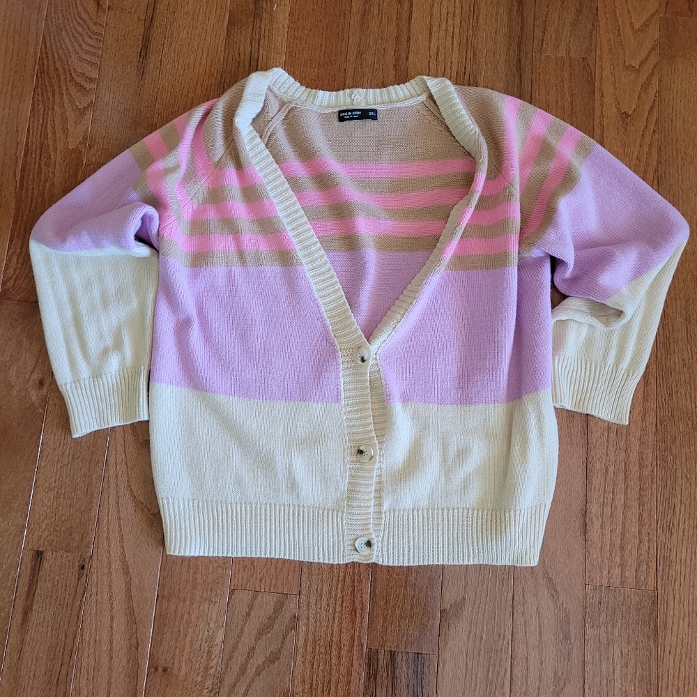 Shein Curve 2XL color block cardigan womens